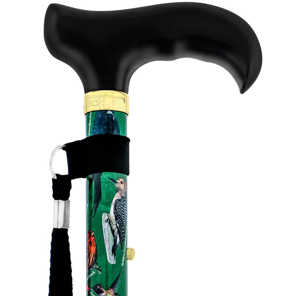 American Songbird Folding Adjustable Designer Derby Walking Cane with Engraved Collar w/ SafeTbase Cheap Manchester Great Sale