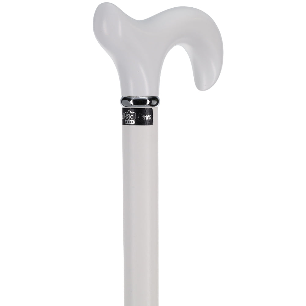 Scratch and Dent Sleek White Derby Handle: Beechwood Shaft with Polished Finish V3378 Get To Buy