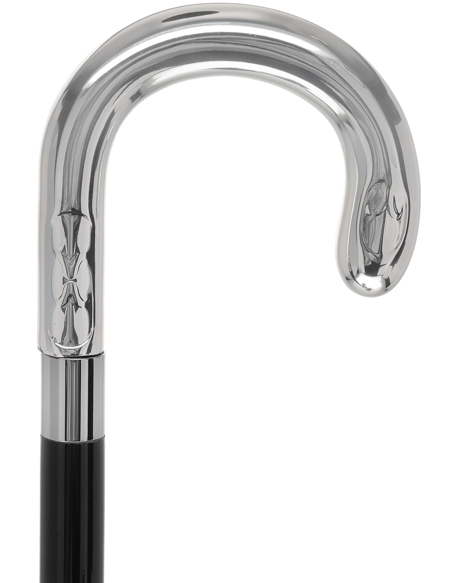 Italian Luxury Silver U Curve Handle Walking Stick Elegant Design Quality Original