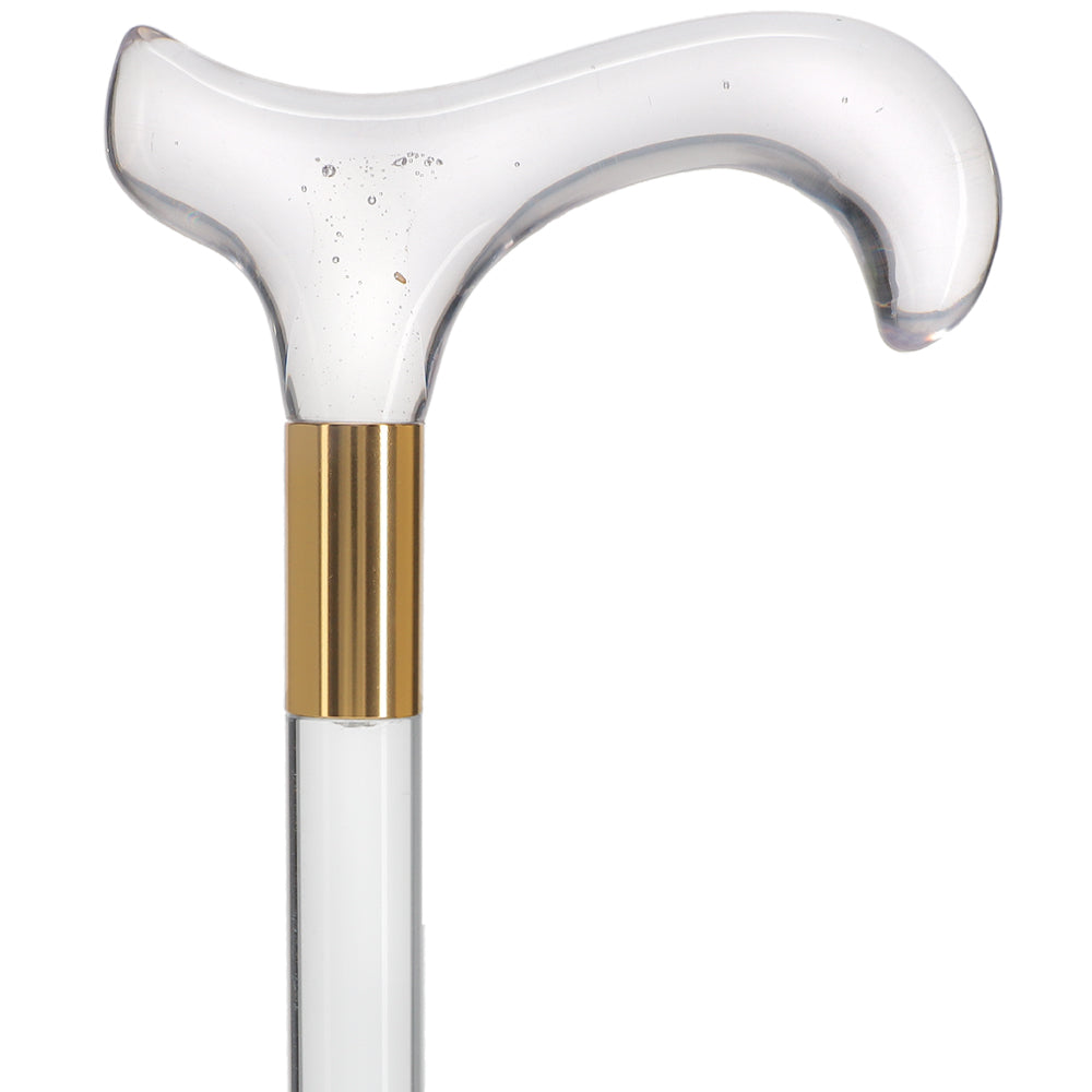 Elevate Style: Clear Lucite Cane with Customizable Collar Free Shipping Geniue Stockist