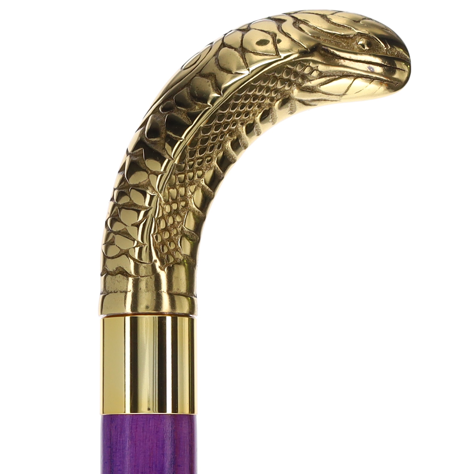 Scratch and Dent Premium Brass Snake Handle Cane: Stained Custom Color Shaft V3481 Cheapest Pice Sale Online