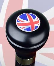 British Flag Emblem Flask Walking Stick: Wood Shaft Hidden Flask Free Shipping Geniue Stockist