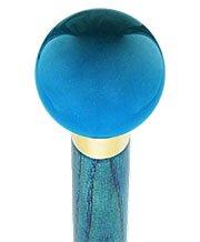 Ocean Blue Metallic Round Knob Cane w/ Custom Color Ash Shaft & Collar With Paypal Cheap Online