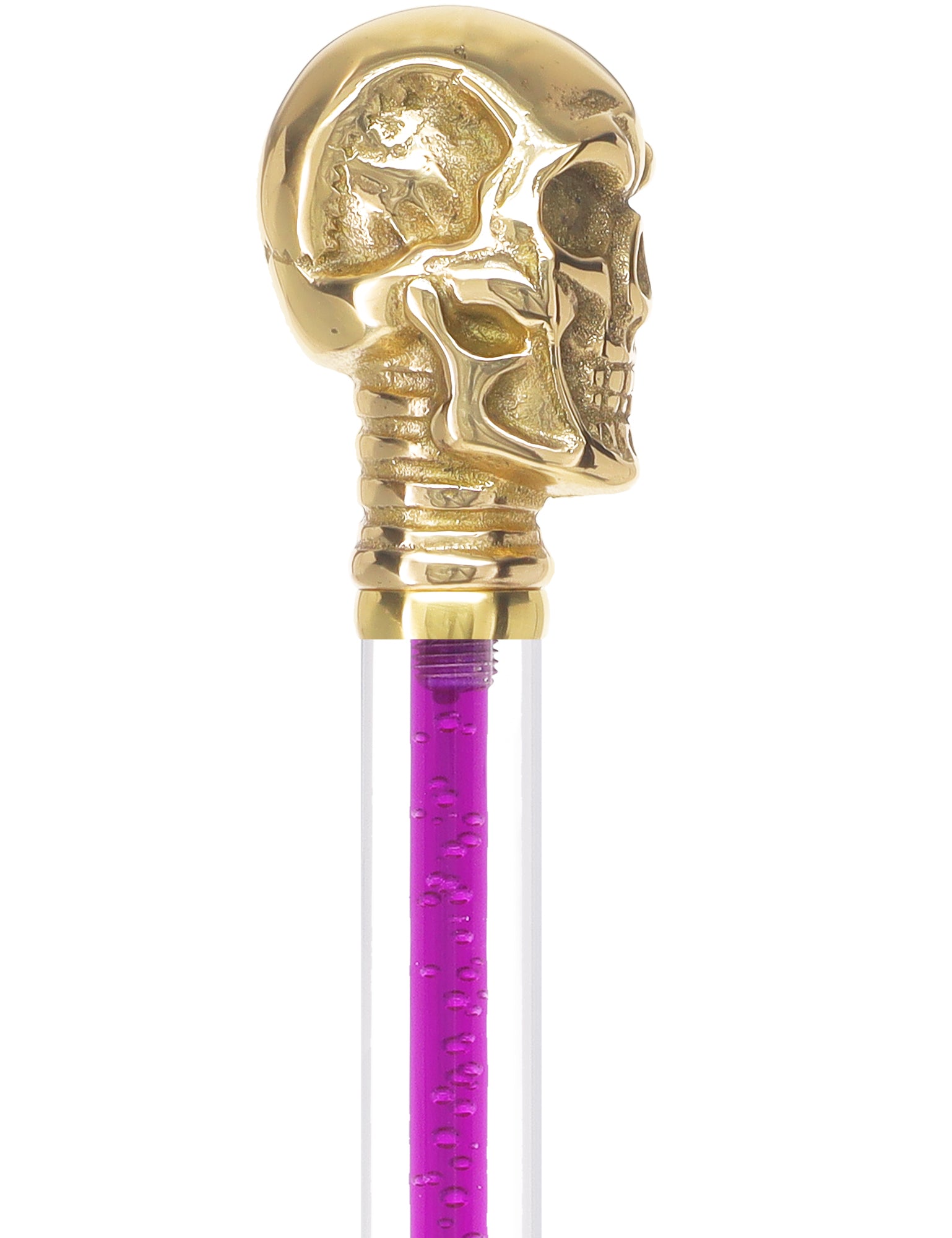 Color Crystal Elegance Brass Skull Cane with Invisible Acrylic Shaft Options Free Shipping 100% Guaranteed