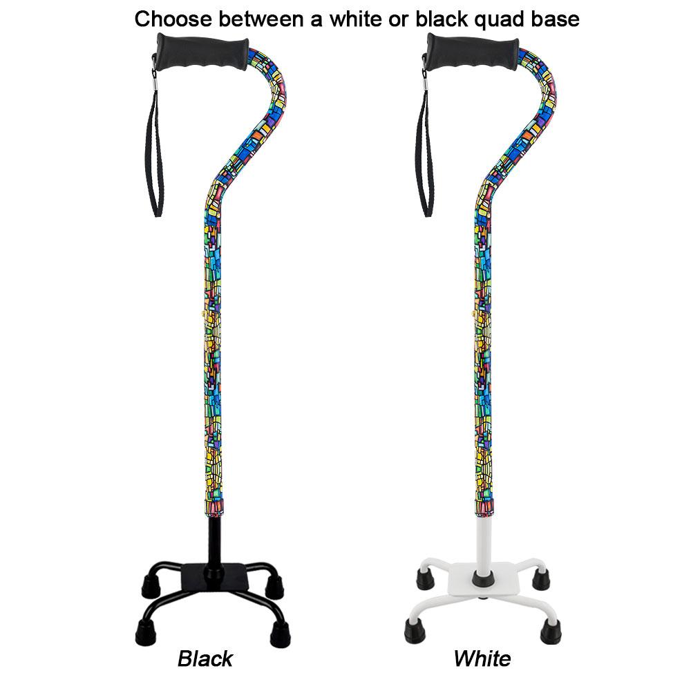 Mosaic Stained: Supportive Quad Base Cane - Comfort Grip Buy Cheap 2025