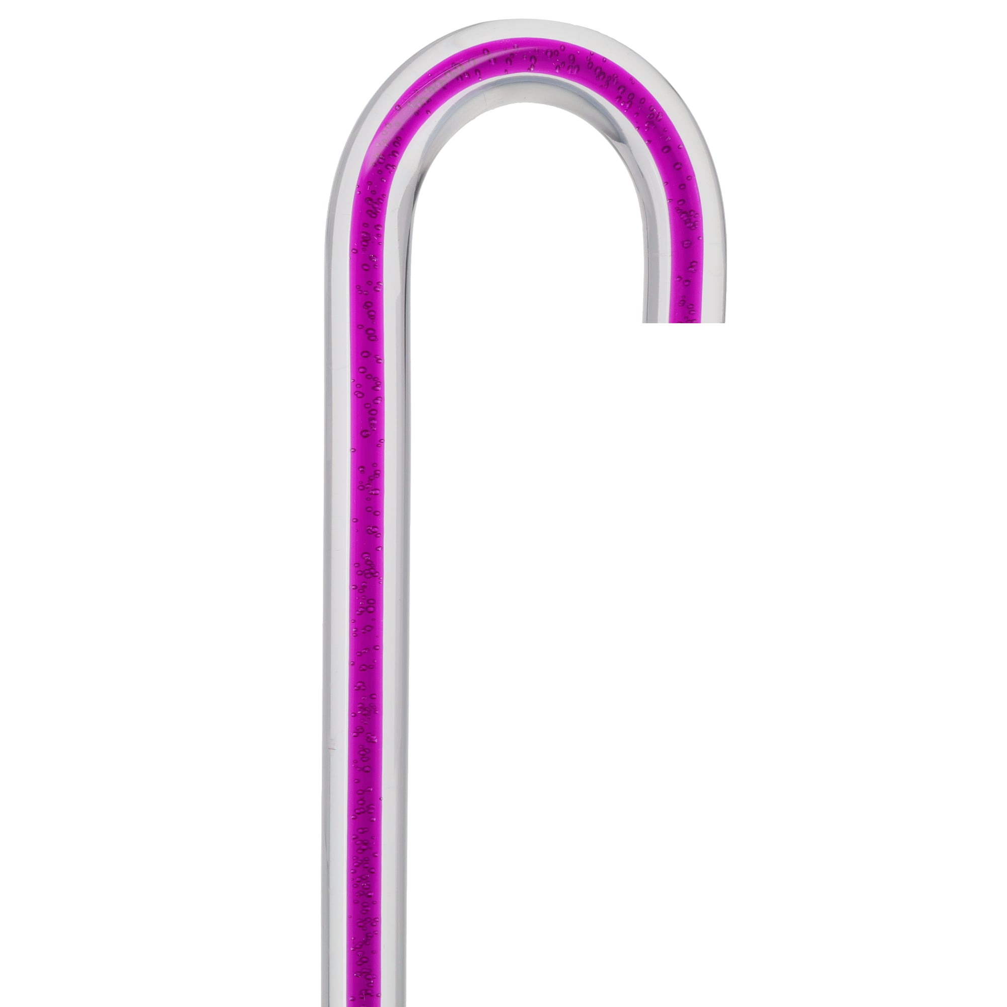 Amethyst Trace Cane: Purple Streak w/ Floating Bubbles in Clear Shaft Buy Cheap Largest Supplier