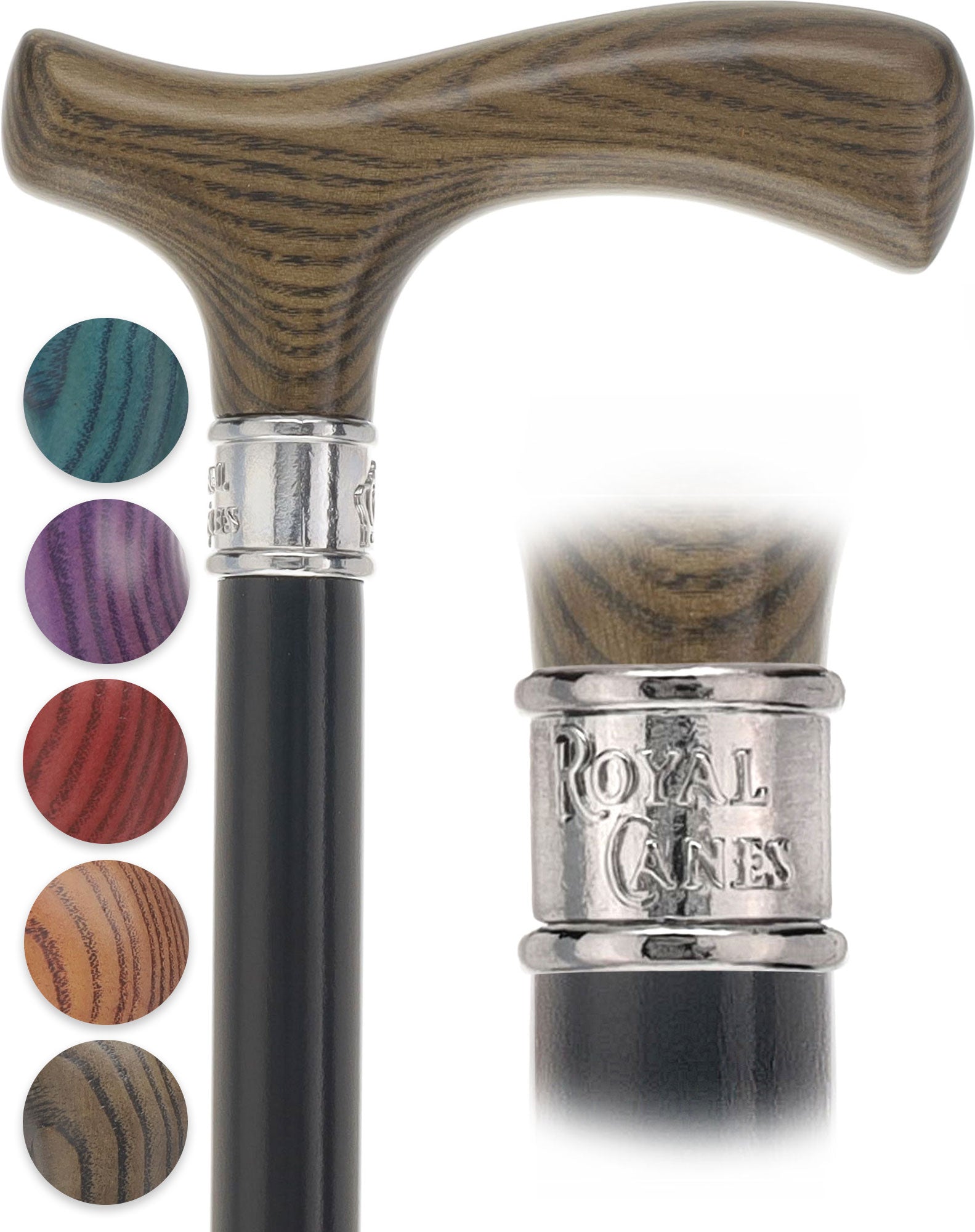 Royal Canes Comfort Fritz: Wood-Stained, Pewter Collar, 6 Color Options Cheap Sale Comfortable