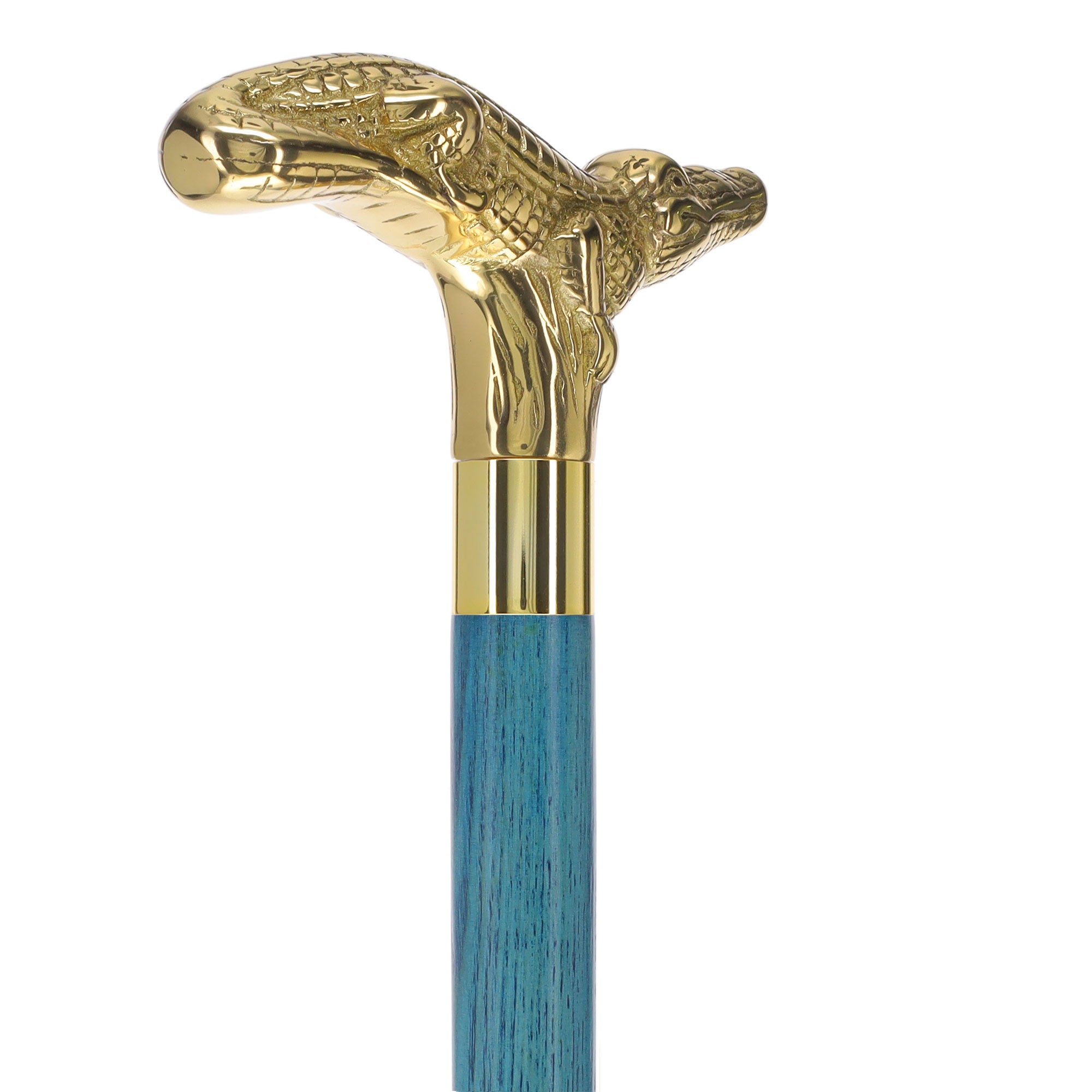 Premium Brass Alligator Handle Cane: Stained Custom Color Shaft Ebay