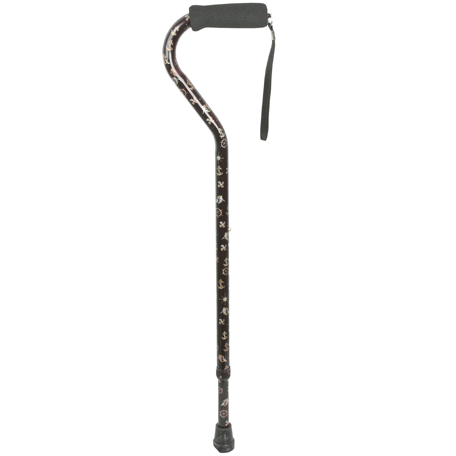 Scratch and Dent Nautical Offset Handle Walking Cane With Adjustable Aluminum Shaft V3437 Wide Range Of Cheap Online