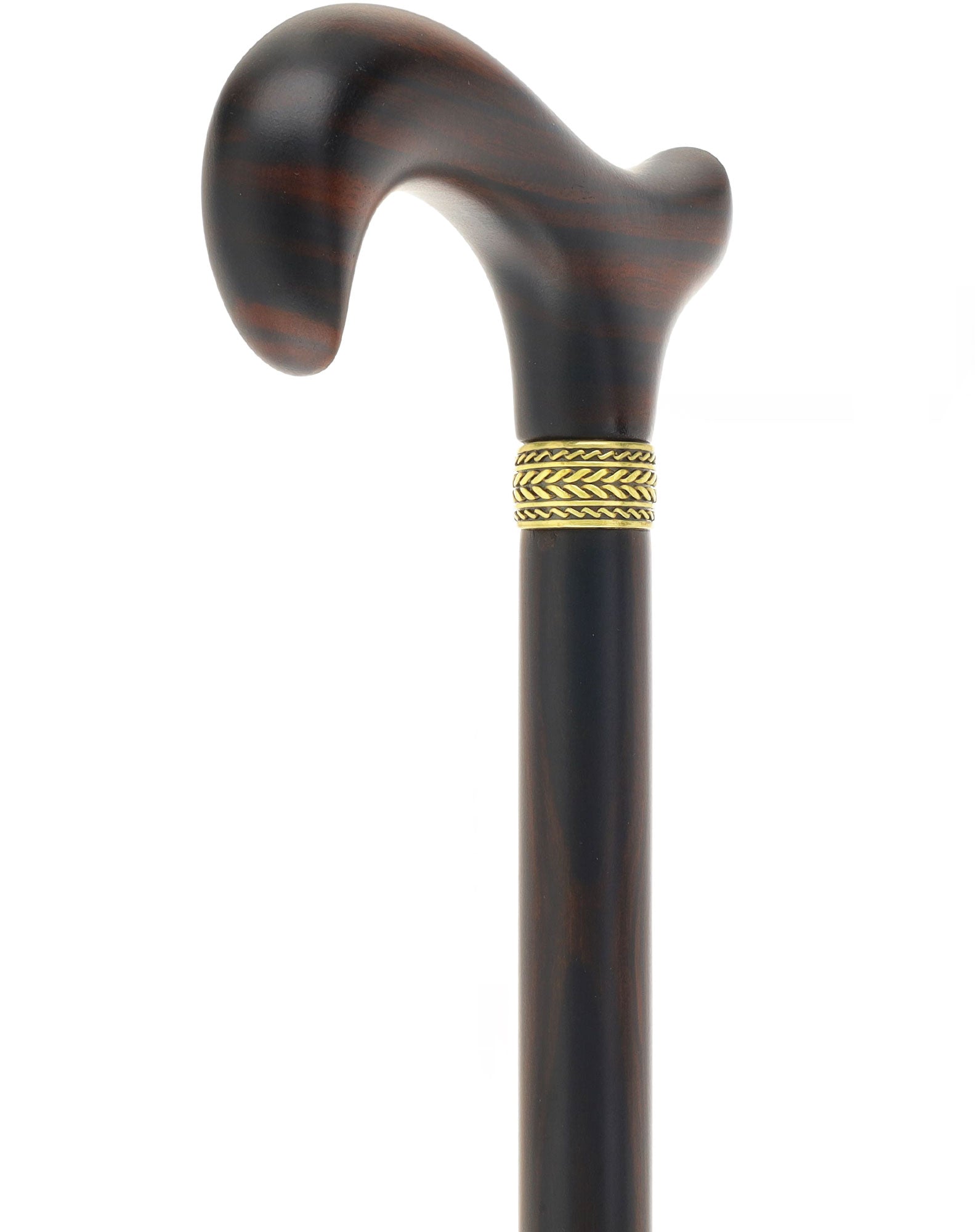 Luxury Derby Cane: Radiant Genuine Ebony Wood, Pewter Collar Option Sast For Sale