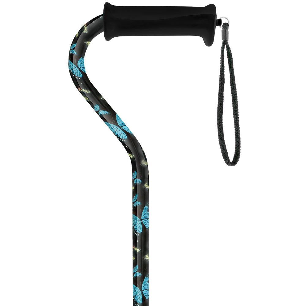 Night of the Butterfly Offset Adjustable Walking Cane w/ Comfort Grip 2.0 Outlet Classic