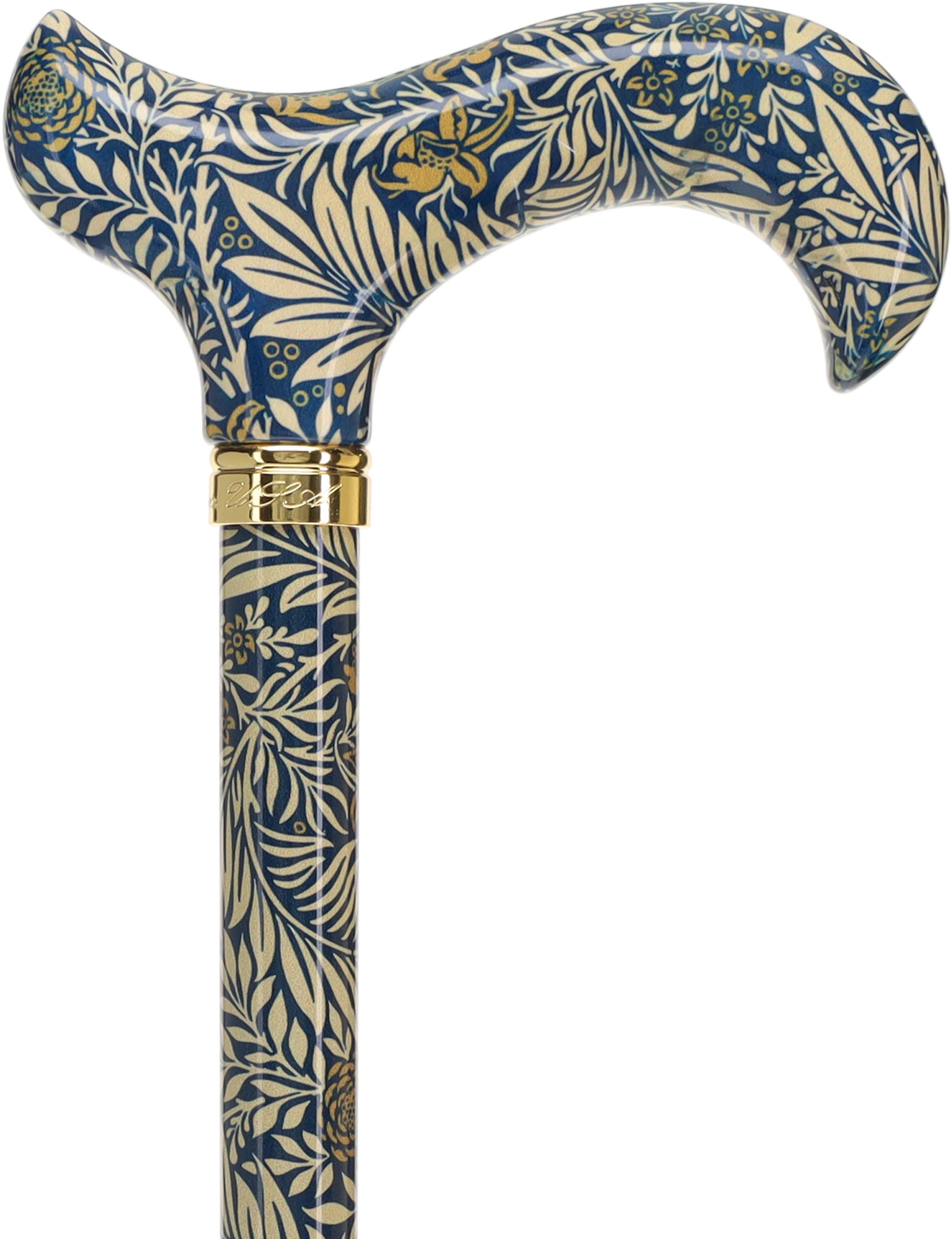 Golden Petals FashionStix: Designer Derby Cane, Adjustable Authentic For Sale