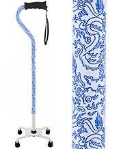 Blue Rain Designer Aluminum Convertible Quad Walking Cane with Comfort Grip - Adjustable Shaft Buy Cheap Manchester Great Sale