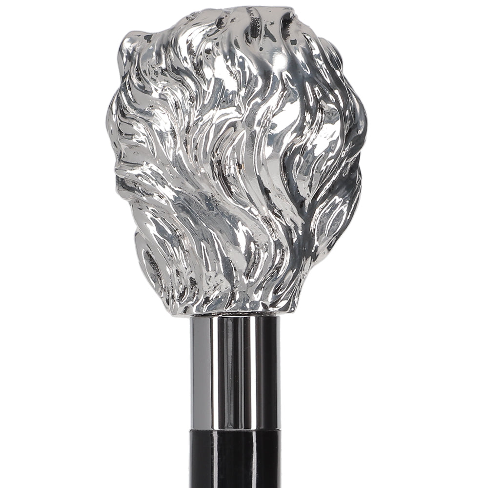 Scratch and Dent Italian Luxury: Majestic Lion Head Walking Stick, 925r Silver V2401 New Arrival Cheap Online