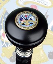 Scratch and Dent Army Knob Walking Stick With Black Beechwood Shaft and Pewter Collar V1641 Outlet Extremely