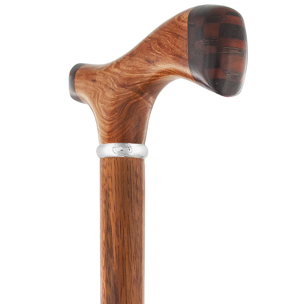 Rosewood 3D Fritz: Unique Inlay Checker Handle Walking Cane Nicekicks Online