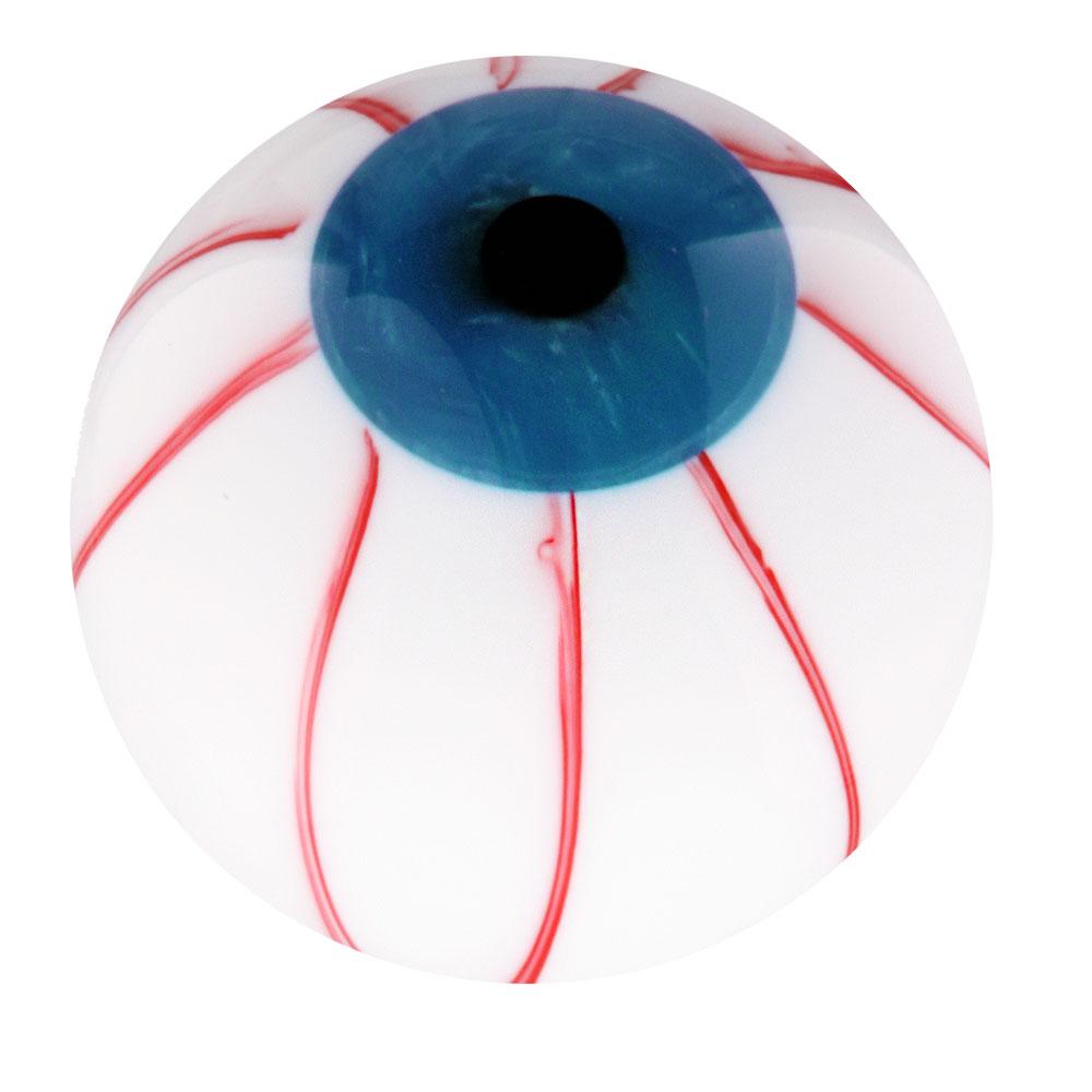 Blue Iris Bloodshot Eye Round Knob Cane w/ Custom Wood Shaft & Collar Clearance Exclusive