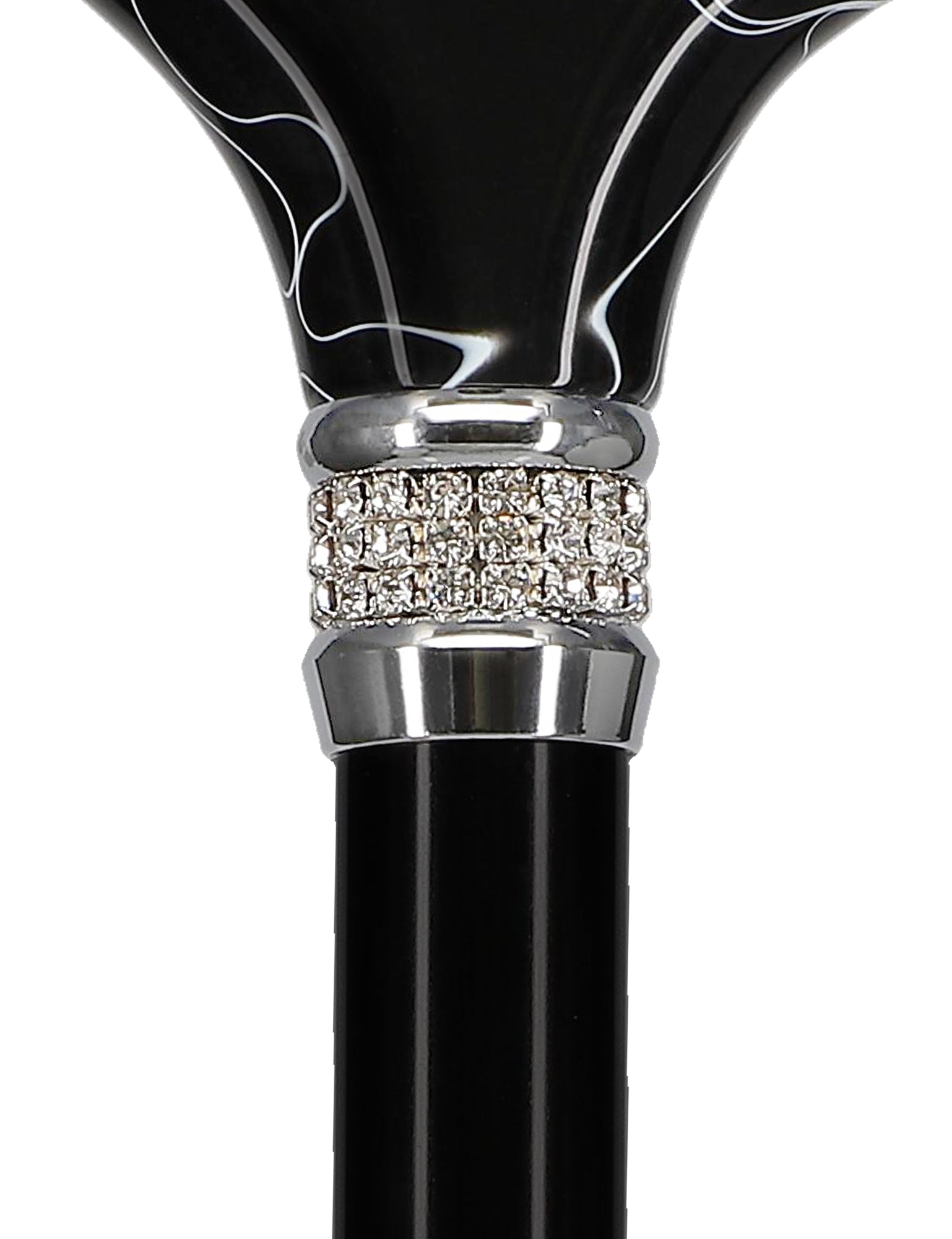 Rhinestone Designer Cane: Black Pearlz Clearance Perfect