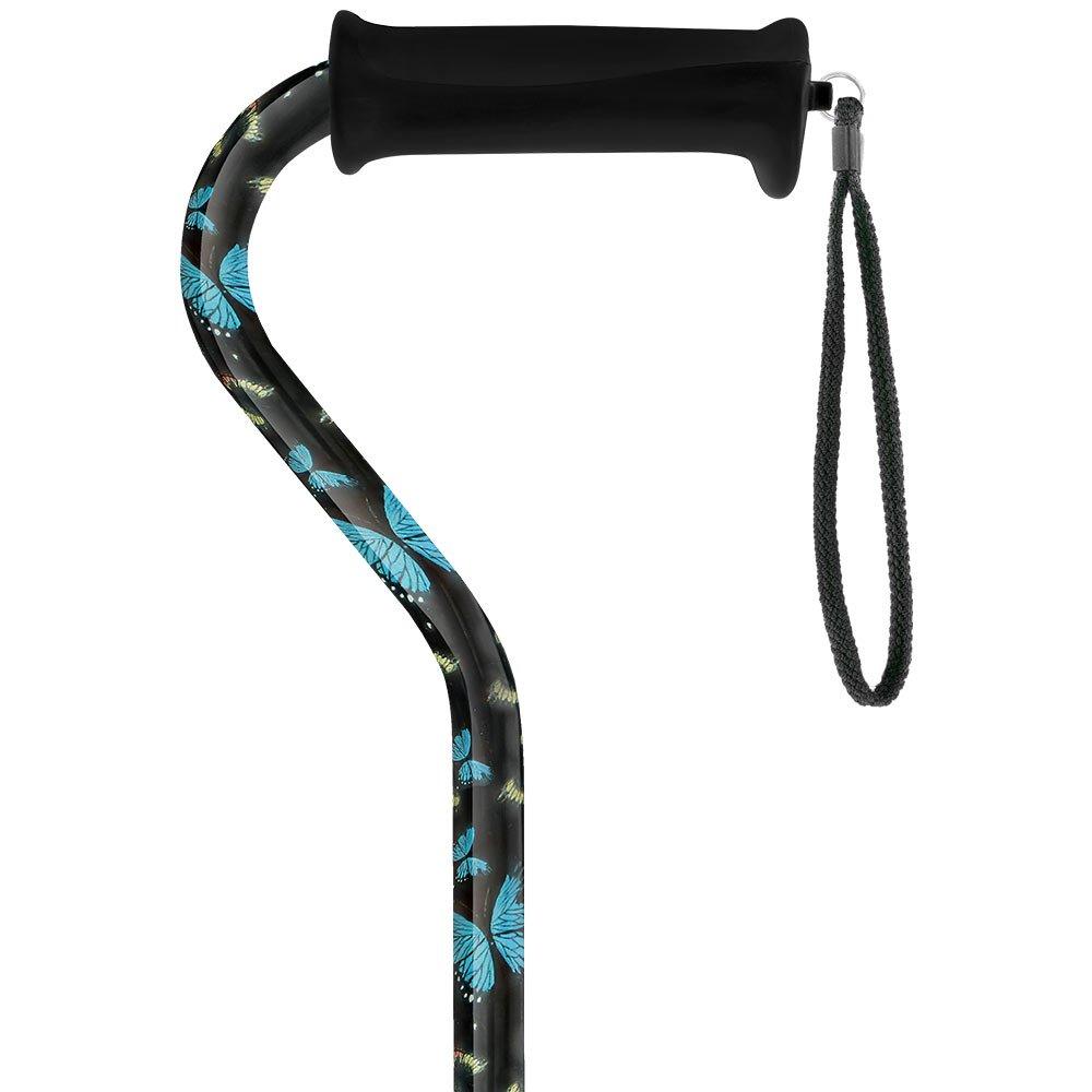 Night of the Butterfly Offset Adjustable Walking Cane w/ Comfort Grip 2.0 Outlet Classic