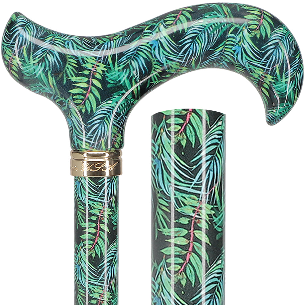 Midnight Breeze Designer Derby: Natural Green Patterned Handle Reliable Sale Online