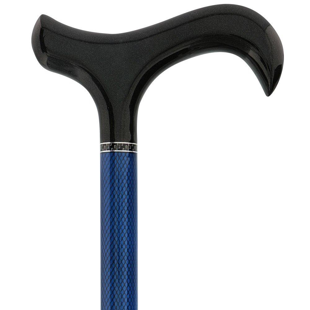 Scratch and Dent Blue Mesh Adjustable Derby Handle Carbon Fiber Walking Cane V1715 Free Shipping Release Dates