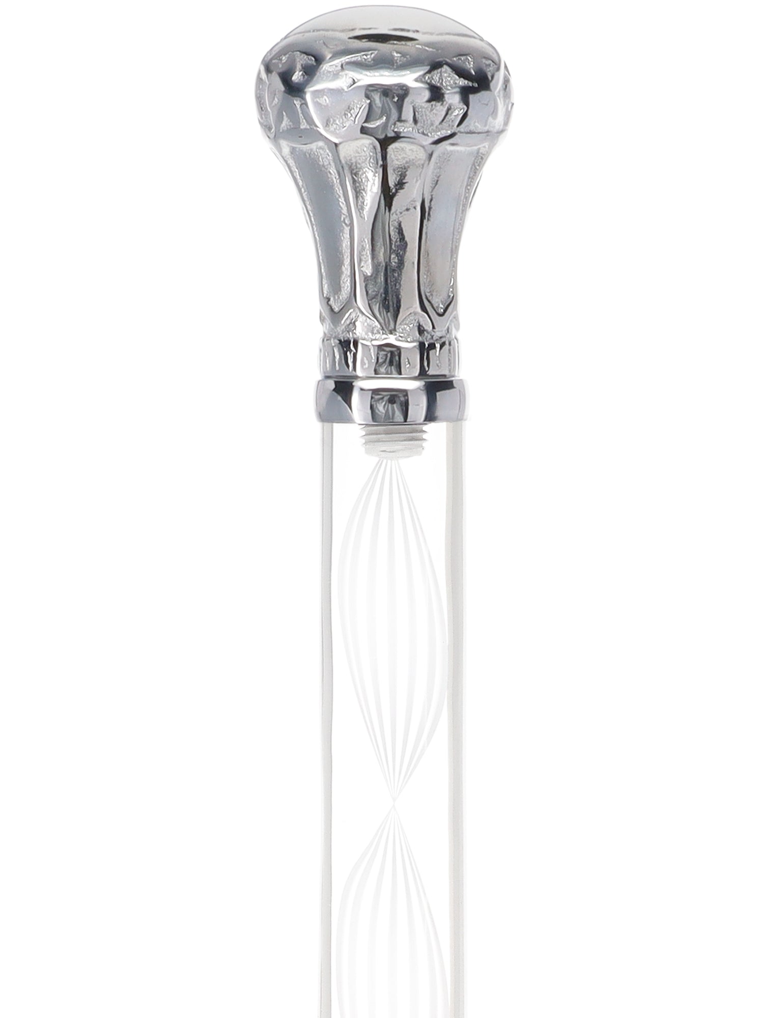 Crystal Elegance Chrome Knob Cane with Invisible Acrylic Shaft Options Excellent Online