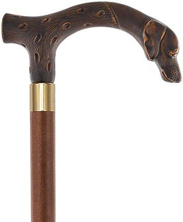 Devoted & Loyal Dog Wooden Fritz Handle Cane w/ Custom Shaft & Collar Choice For Sale