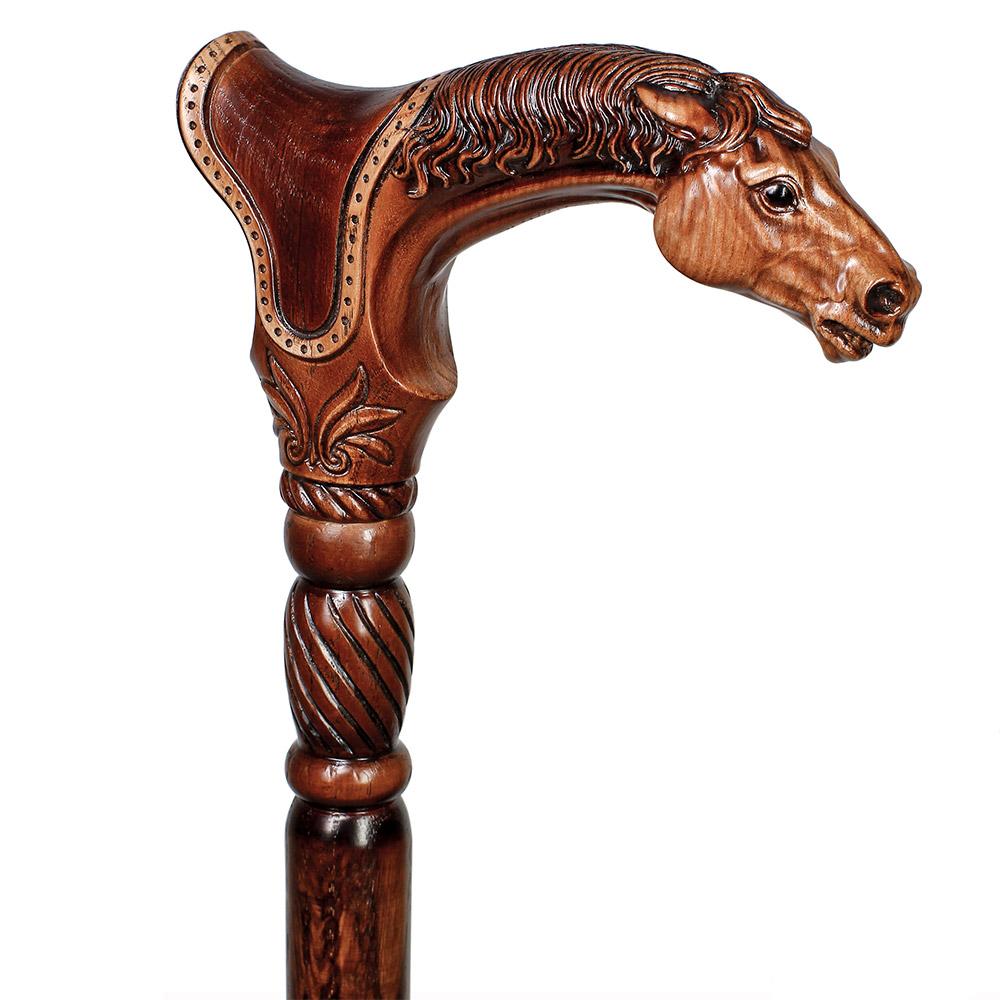 Premium Artisan Horse & Saddle Handcarved Cane Cheap Sale Big Discount