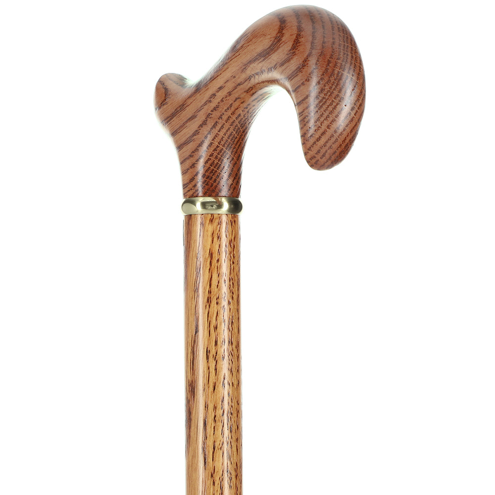 Strong Natural Oak Derby Cane with Gold Collar Free Shipping Big Discount