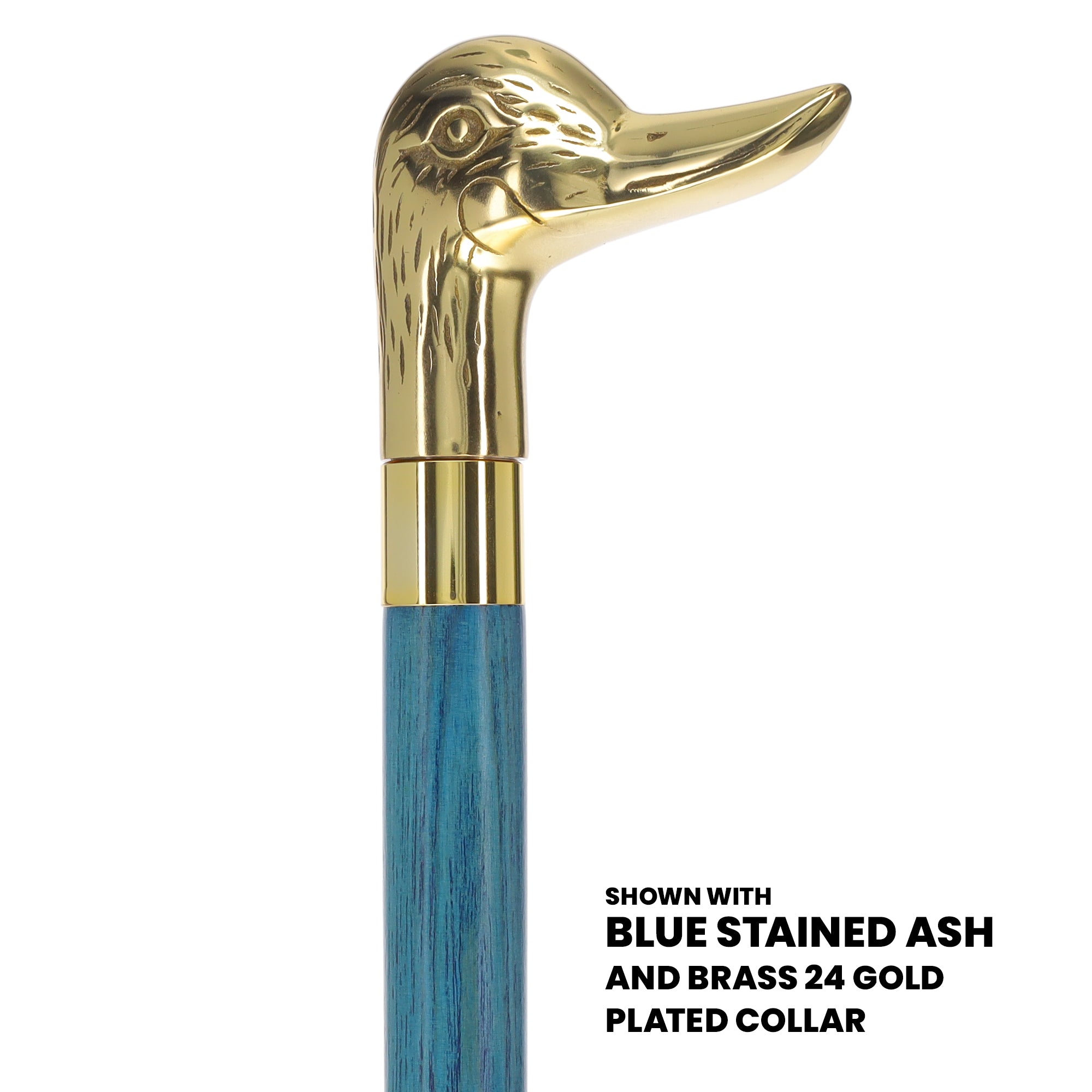 Premium Brass Duck Handle Cane: Stained Custom Color Shaft Cheap Sale Now