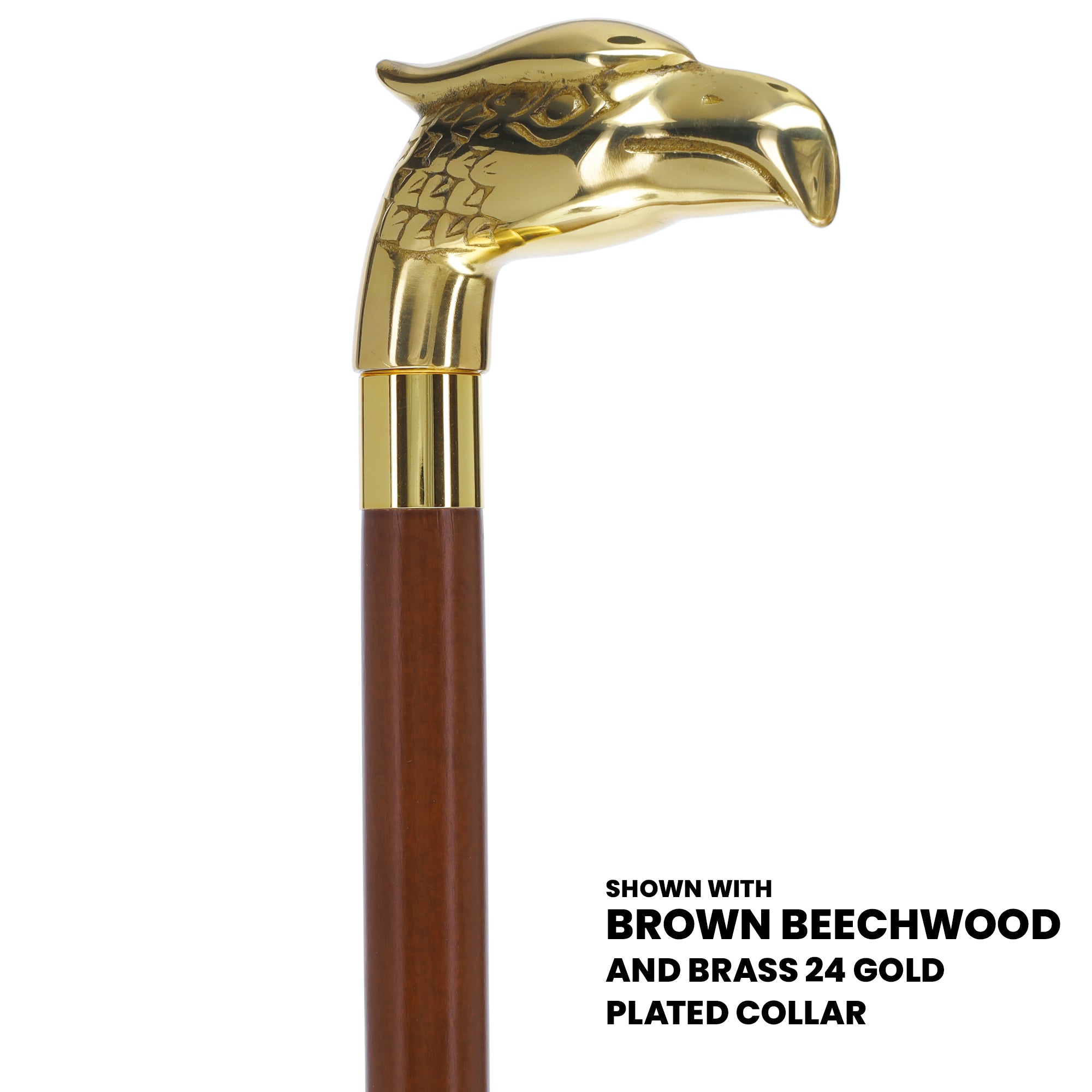 Brass Eagle Handle Walking Cane w/ Custom Shaft and Collar Sale Manchester