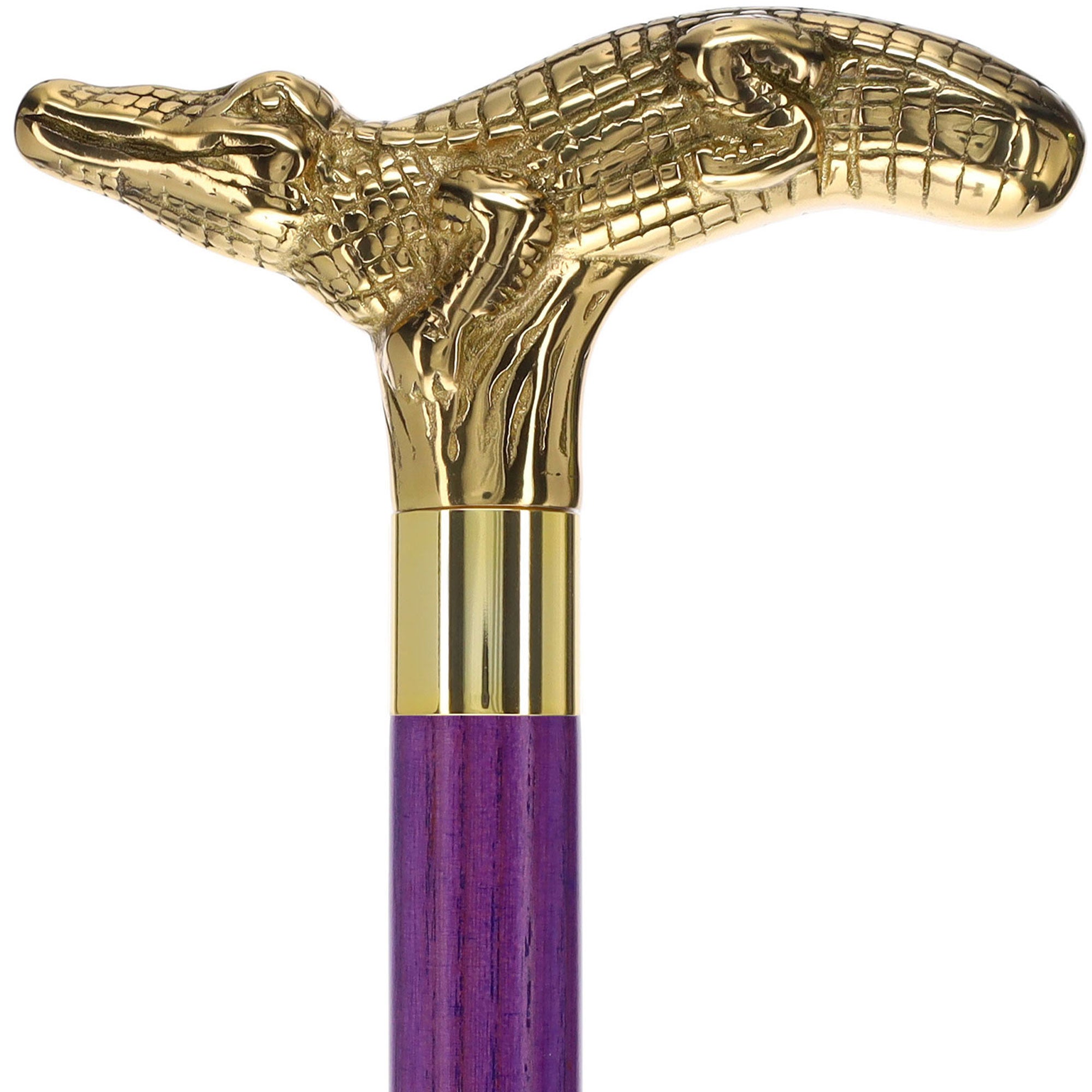 Premium Brass Alligator Handle Cane: Stained Custom Color Shaft Ebay