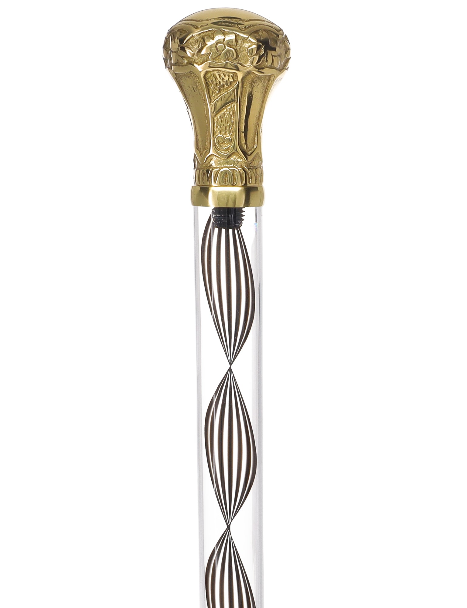 Crystal Elegance Brass Knob Cane with Invisible Acrylic Shaft Options Outlet Huge Surprise