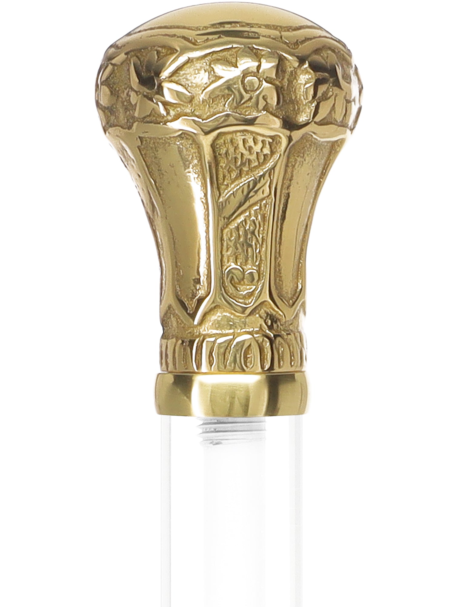 Crystal Elegance Brass Knob Cane with Invisible Acrylic Shaft Options Outlet Huge Surprise