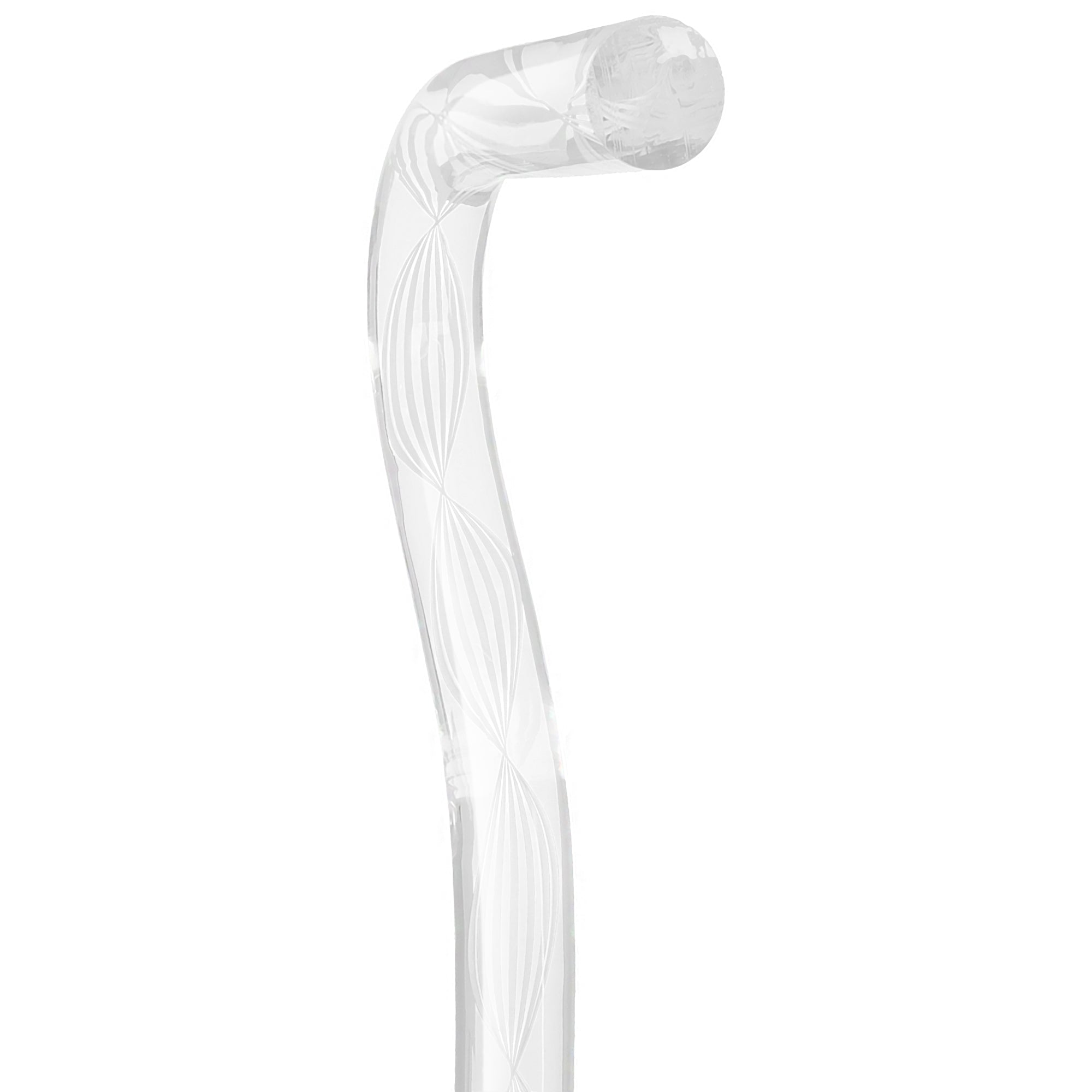 Alabaster Helix Cane: White Twists in Invisible Clear Shaft Cheap Sale Best Store To Get