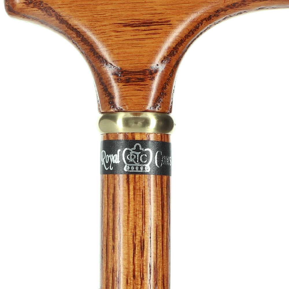 Scratch and Dent Hand-Made Oak Fritz Walking Cane w/ Gold Collar V2300 Clearance Genuine