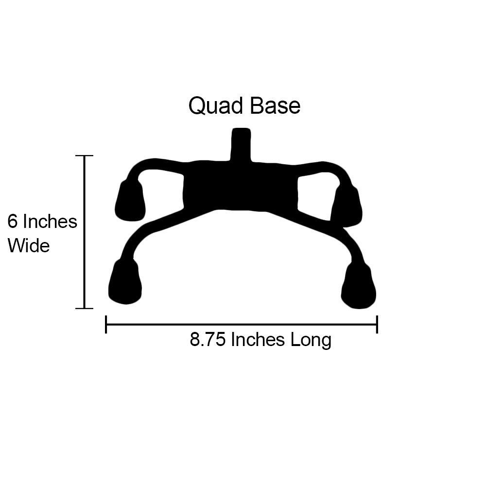 Black Aluminum Convertible Quad Base Walking Cane - Adjustable Shaft Clearance Visit New