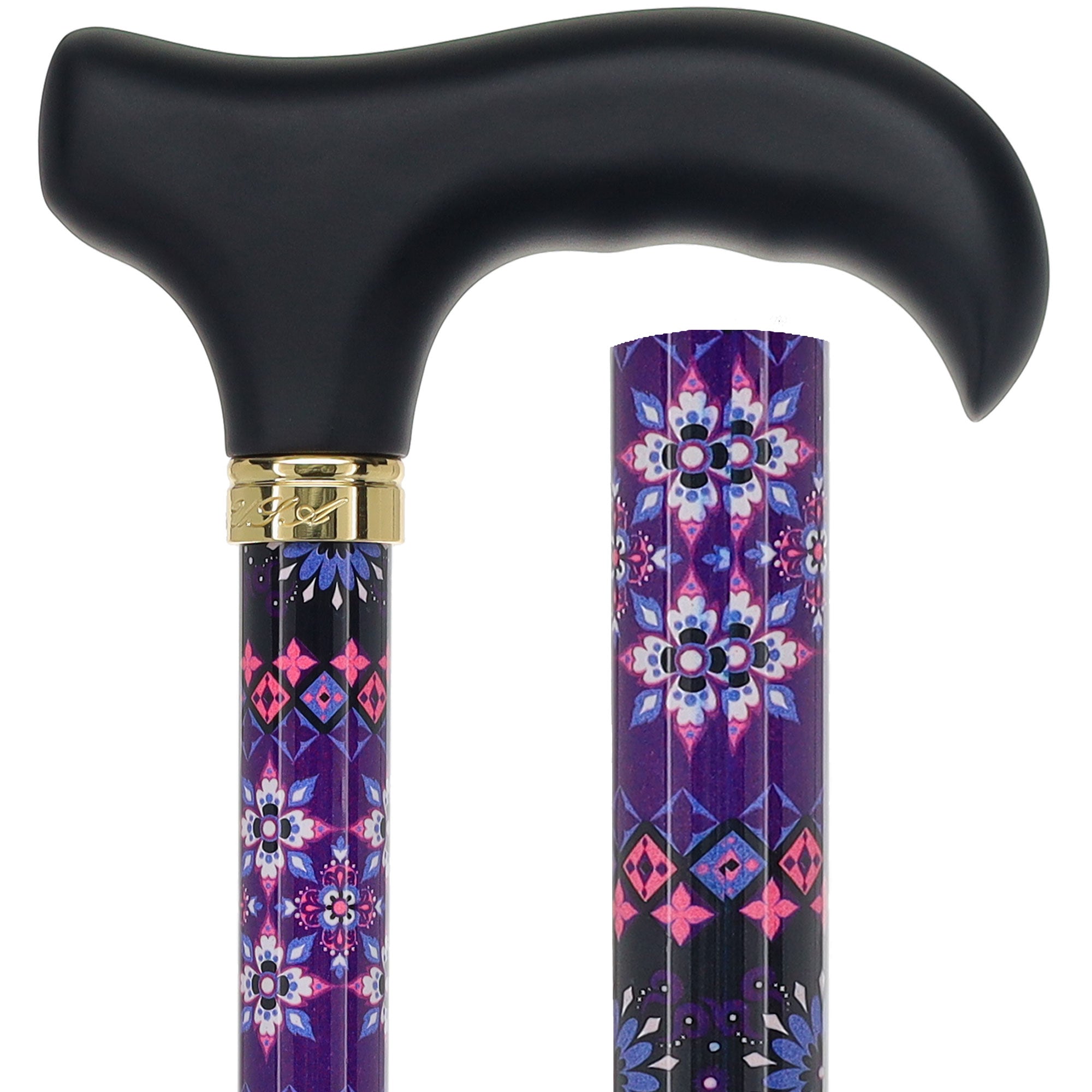 Pretty Purple Designer Adjustable Derby Cane with Wooden Handle 2025 Newest