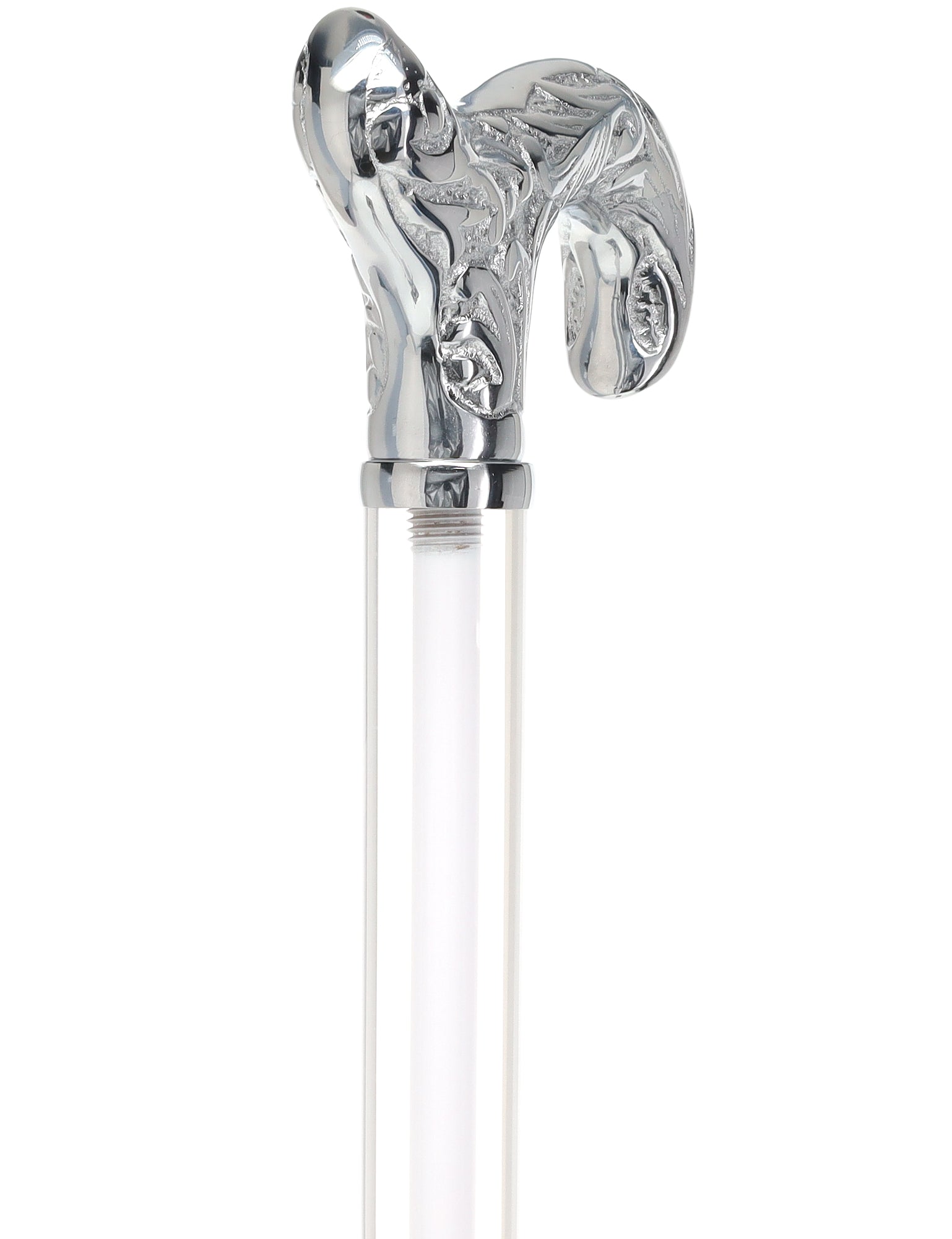 Crystal Elegance Chrome Derby Cane with Invisible Acrylic Shaft Options Latest Collections Online