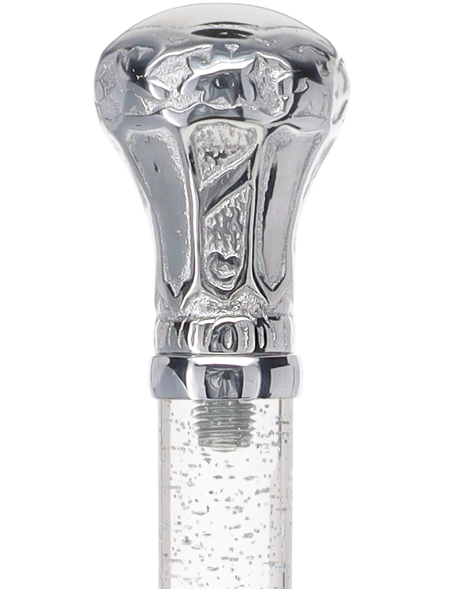 Crystal Elegance Chrome Knob Cane with Invisible Acrylic Shaft Options Excellent Online