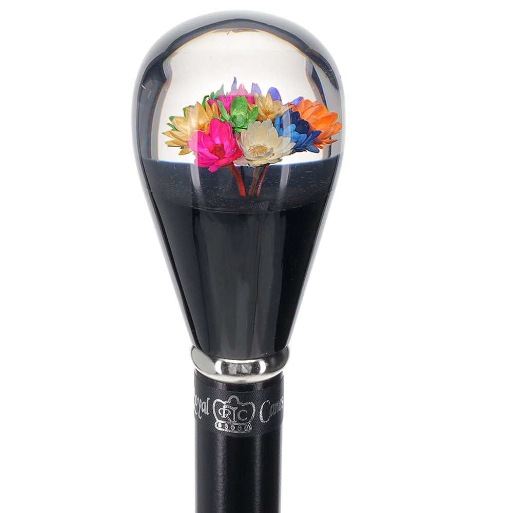 Real Dried Flower Clear Lucite Knob Stick: Beechwood Shaft Clearance Recommend