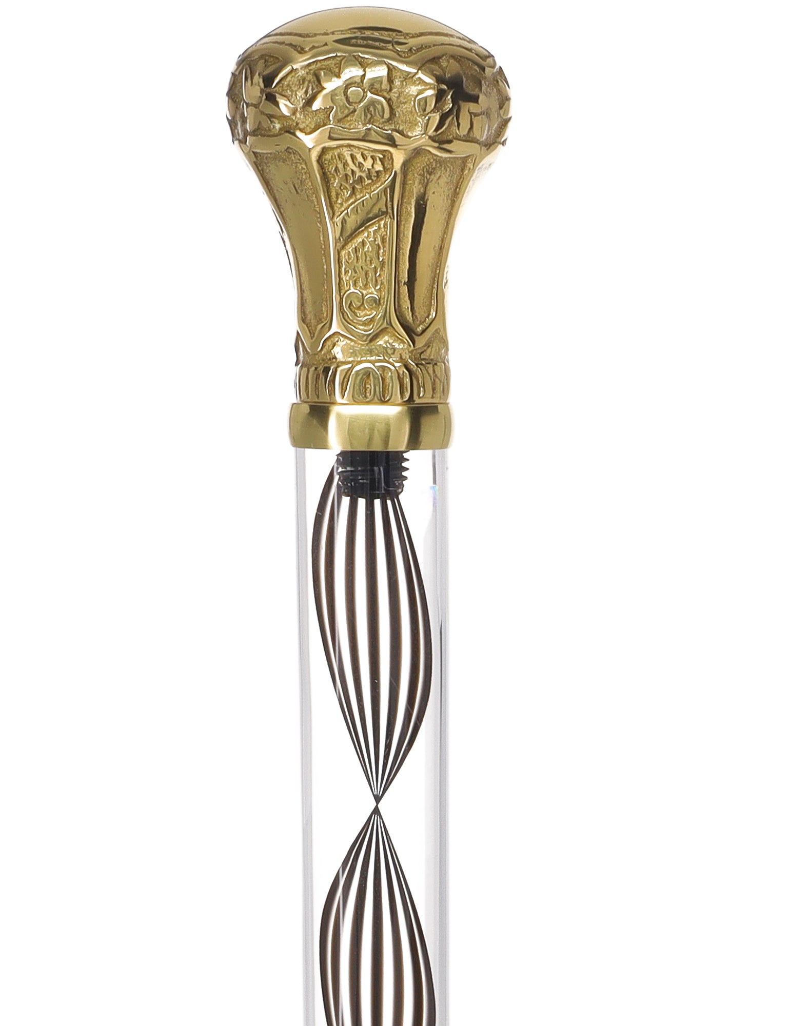 Crystal Elegance Brass Knob Cane with Invisible Acrylic Shaft Options Outlet Huge Surprise