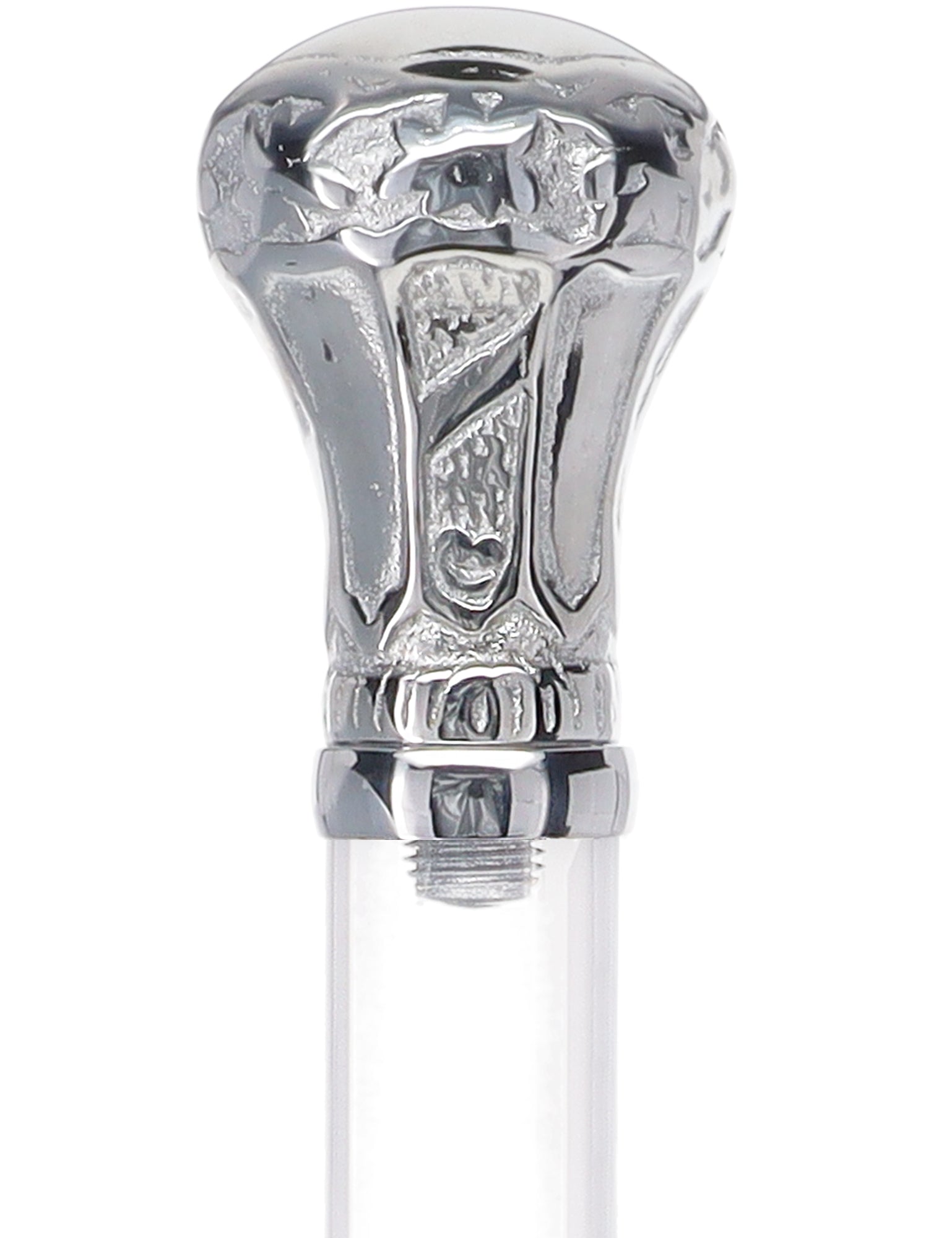 Crystal Elegance Chrome Knob Cane with Invisible Acrylic Shaft Options Excellent Online