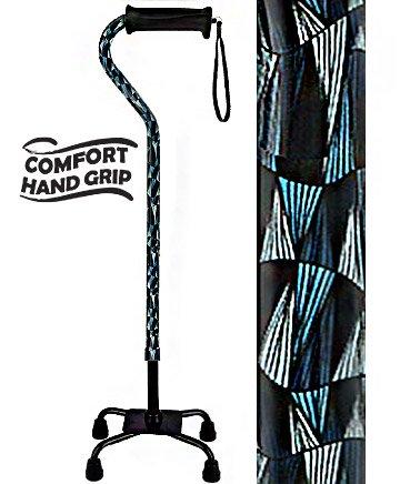 Blue Reflections Aluminum Convertible Quad Base Walking Cane - Adjustable Shaft Newest Cheap Pice