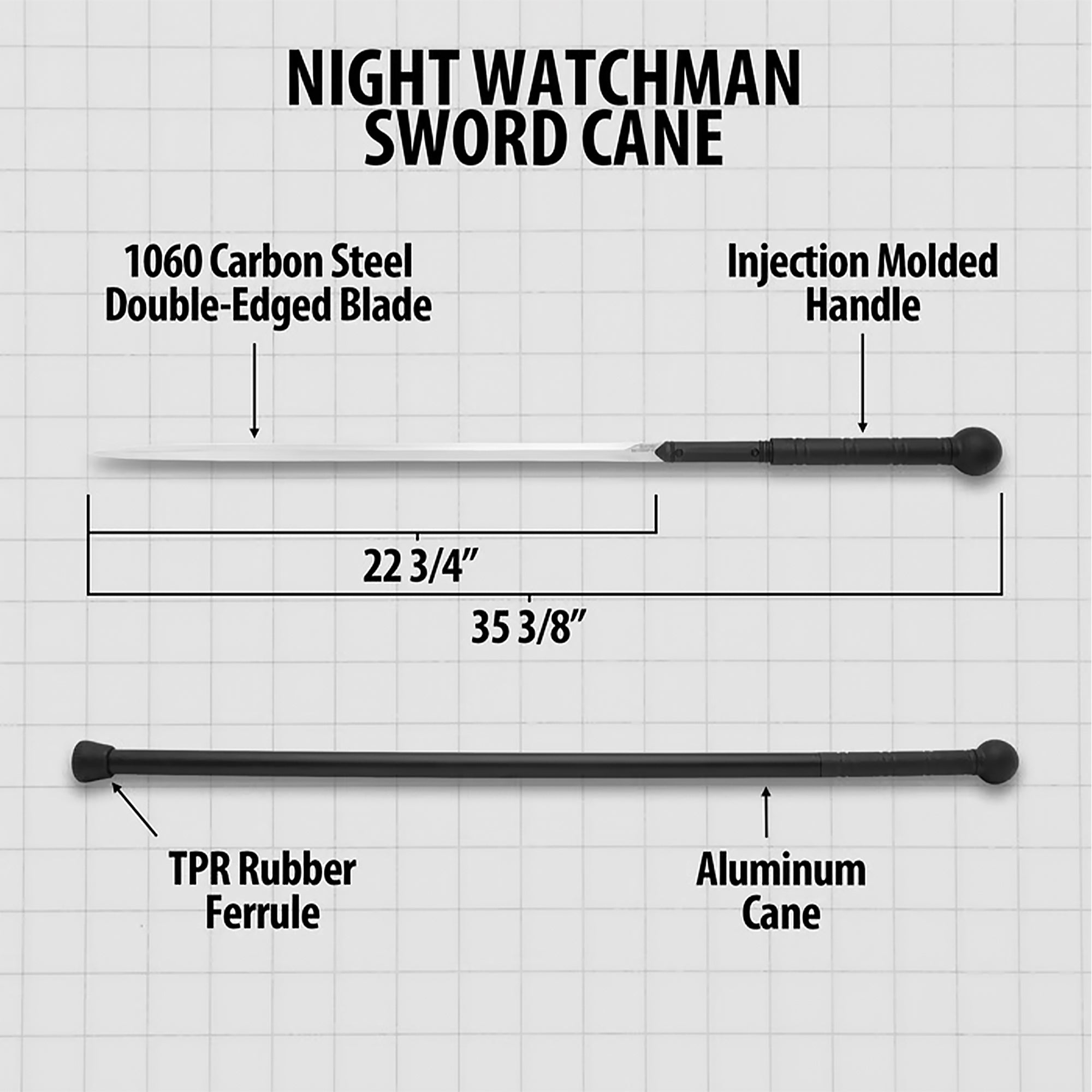 Night Watchman Sword Cane: Knob Grip & Sword for Protection Lowest Pice