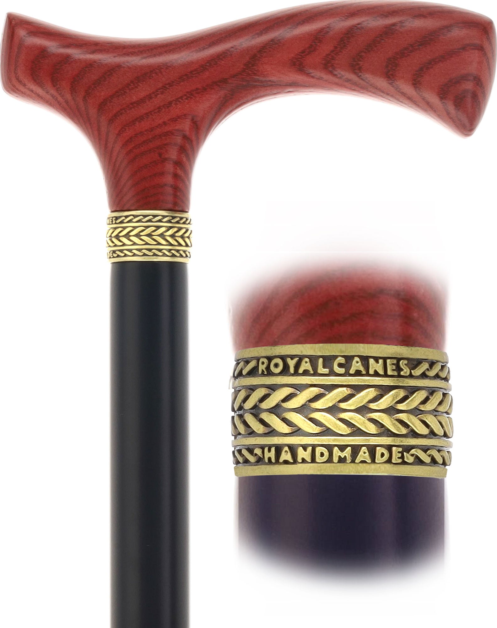 Scratch and Dent Elite Mahogany Ash Fritz Cane, Silver & Black Beechwood V3068 Extremely Cheap Pice