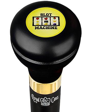 Lucky Slots Casino Emblem Flask Walking Stick: Wood Shaft Hidden Flask Cheap Sale With Mastercard