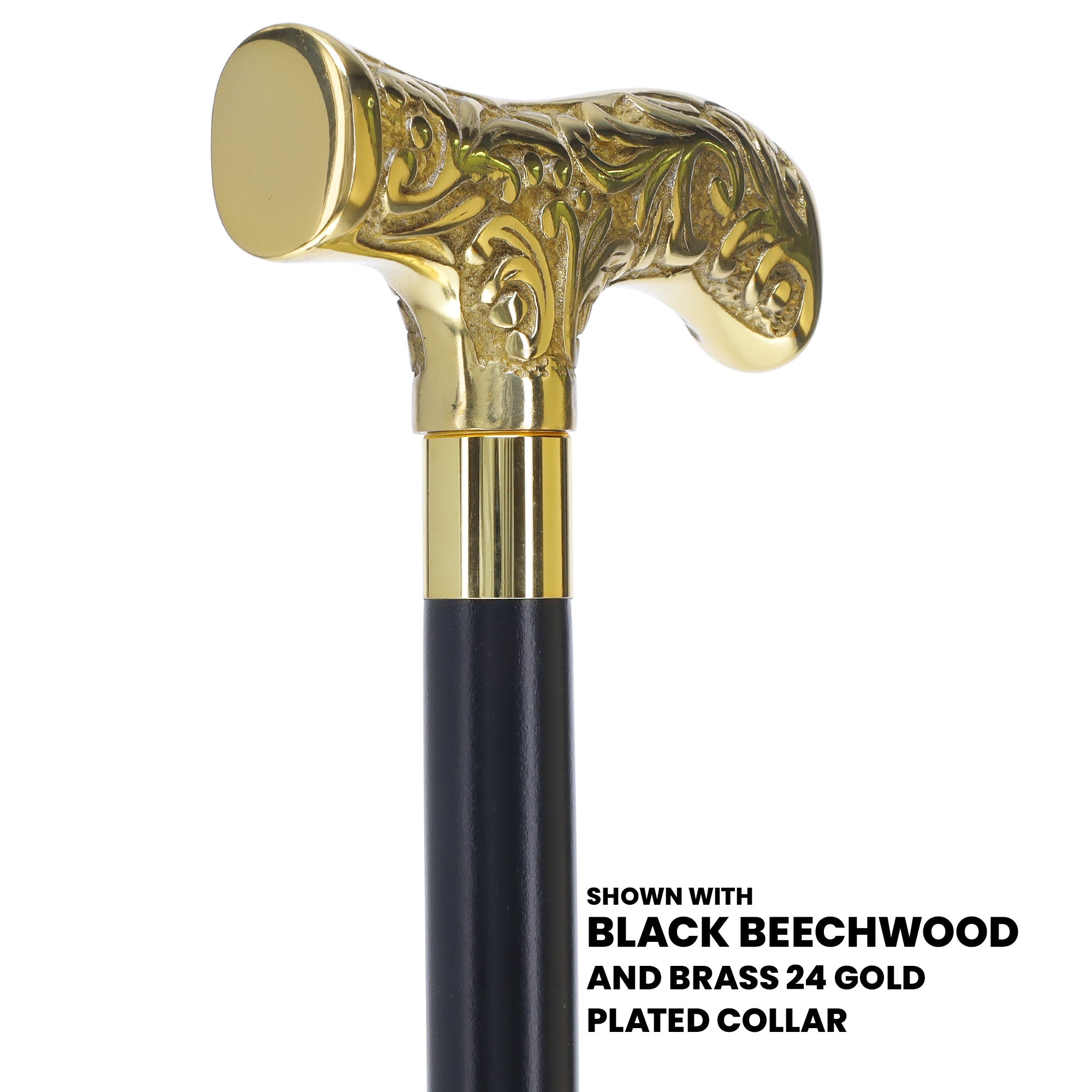 Scratch and Dent Brass T Shaped Handle Walking Cane w/ Wenge Shaft and Brass Gold Collar V3205 High Quality Cheap Pice