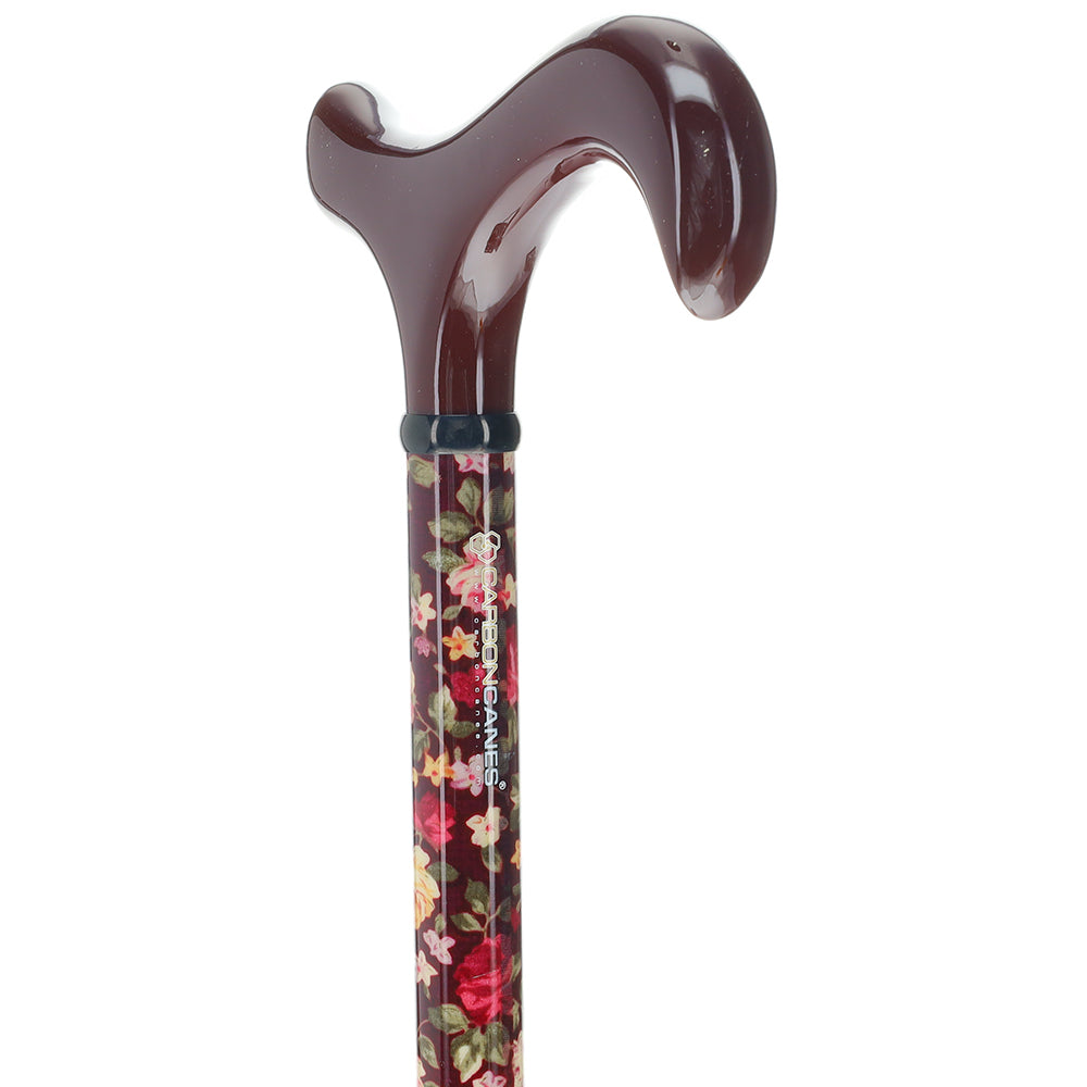 Dark Floral Derby Cane: Adjustable Carbon Fiber Buy Cheap Low Cost