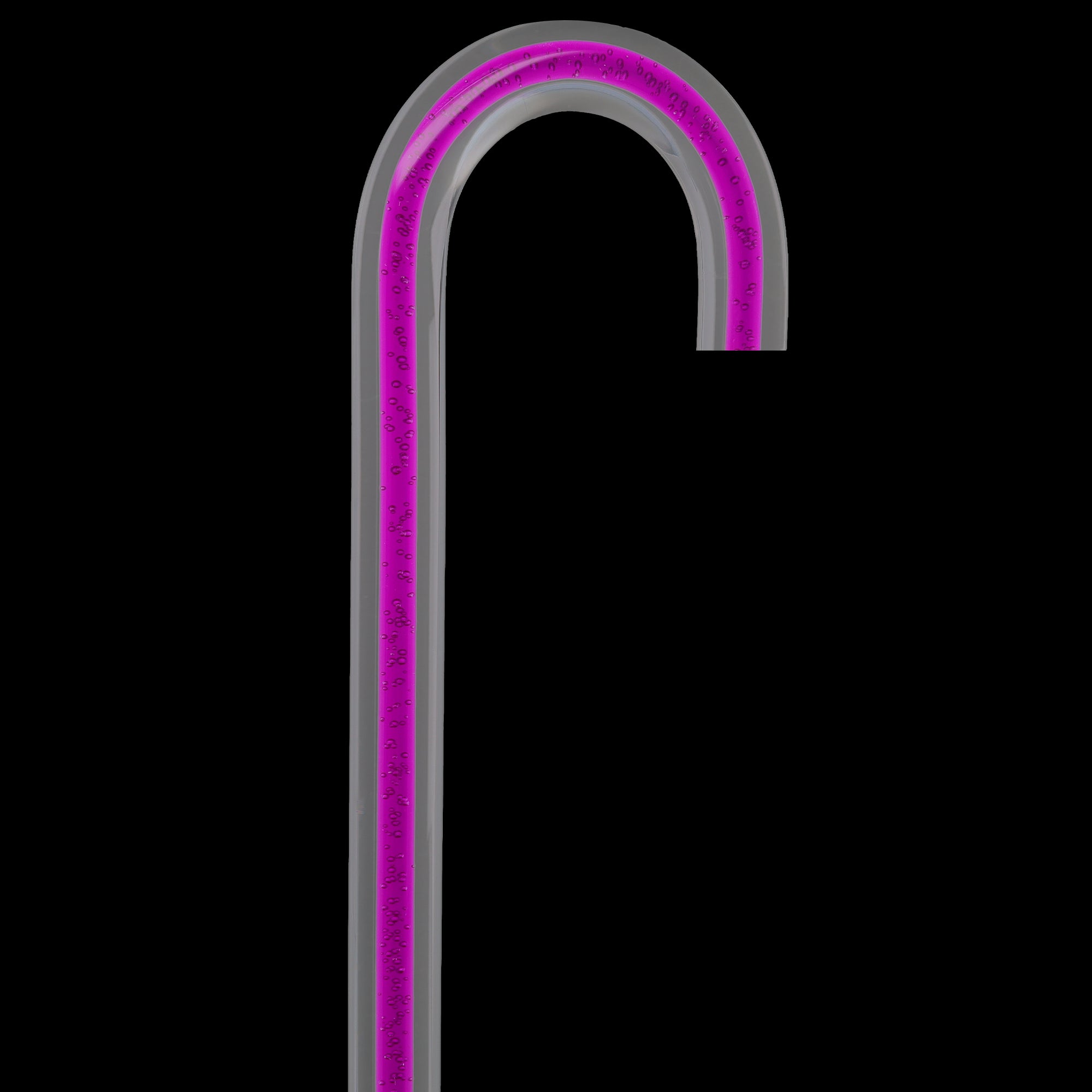 Amethyst Trace Cane: Purple Streak w/ Floating Bubbles in Clear Shaft Buy Cheap Largest Supplier